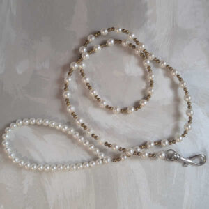 pearl dog leash with beads
