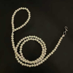 white pearl dog leash